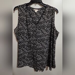 Cato Monochrome Circle Print Sleeveless Blouse